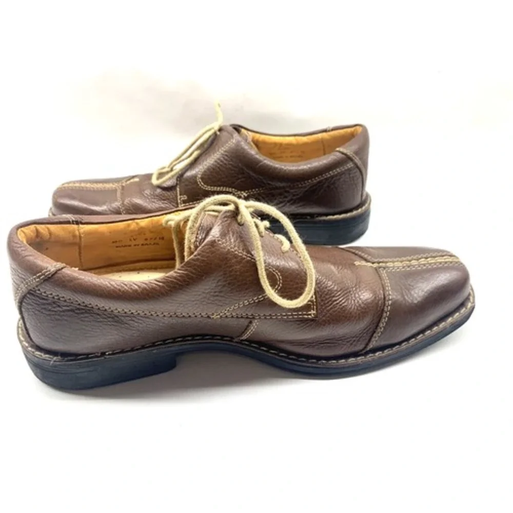 SANDRO‎ MOSCOLONI Vineyard Brown Leather Mens Sz 10 Gel Comfort Oxford Shoes